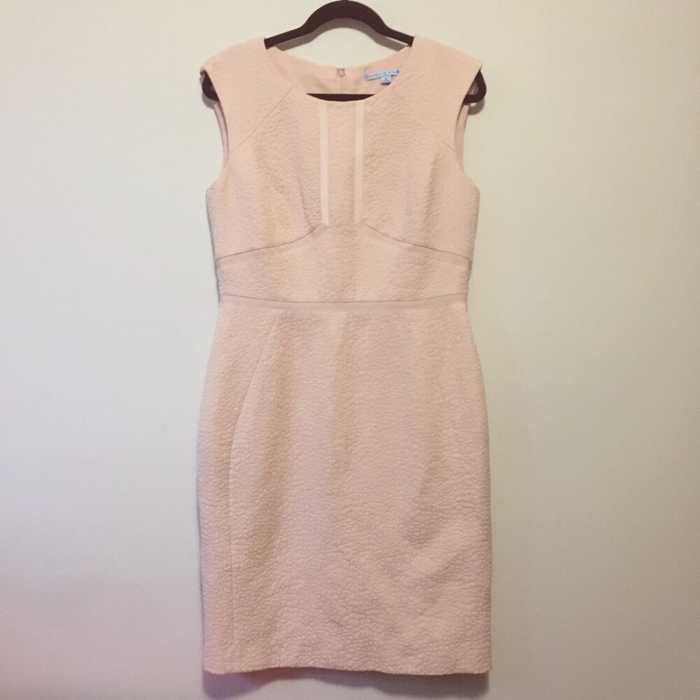 Jackie Kennedy Seashell Pink 60s Inspired Quilted Mini Dress - Size 10